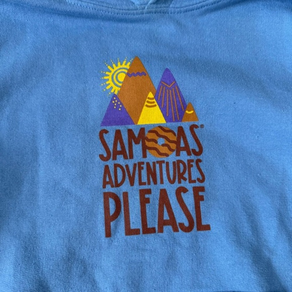 KIDS SMALL‎ Girls Small Girl Scout Cookie Samoas Hoodie Blue Fundraiser